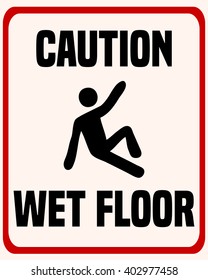 Caution Wet Floor Sign Vector Illustration Stock Vector (Royalty Free ...