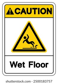Caution Wet Floor Symbol Sign,Vector Illustration, Isolate On White Background Label. EPS10