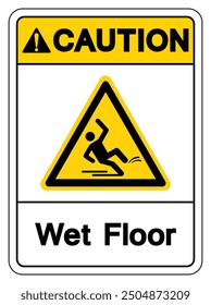Caution Wet Floor Symbol Sign,Vector Illustration, Isolate On White Background Label. EPS10