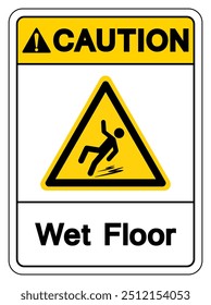 Caution Wet Floor Symbol Sign,Vector Illustration, Isolate On White Background Label. EPS10