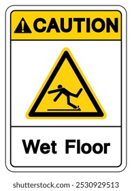 Caution Wet Floor Symbol Sign,Vector Illustration, Isolate On White Background Label. EPS10