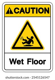 Caution Wet Floor Symbol Sign,Vector Illustration, Isolate On White Background Label. EPS10