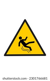 caution wet floor vector. icon warning
