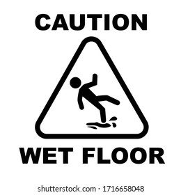 Caution wet floor warning sign board