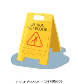 Caution Wet Floor yellow