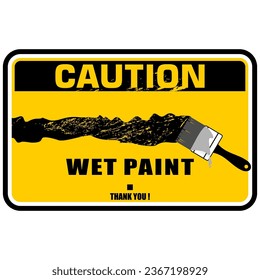 Caution, Wet Paint, sign vector