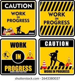 Caution, Work In Progress, sign vector