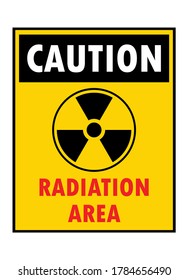 Caution X ray radiation area design on yellow background vector illustration