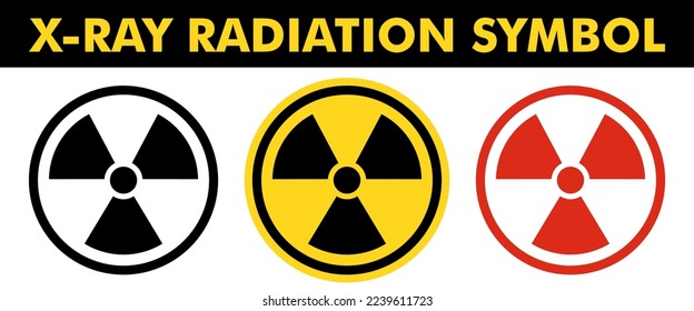Caution x-ray radiation logo. Information symbol of a radioactive threat alert. Safety concept. vector illustration.