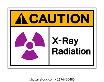 Caution X-Ray Radiation Symbol Sign ,Vector Illustration, Isolate On White Background Label. EPS10