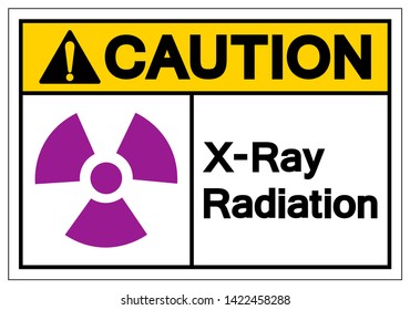 Caution X-Ray Radiation Symbol Sign, Vector Illustration, Isolate On White Background Label. EPS10