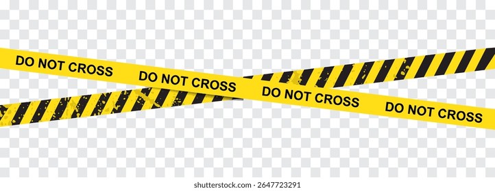 Caution yellow and red line. Warning ribbon, construction or police barrier sign, caution line