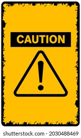 caution yellow sign design. square warning, vector illustration. 