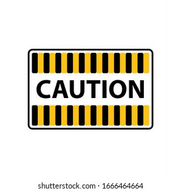 caution yellow sign. Vector icon.