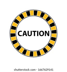 caution yellow sign. Vector icon.