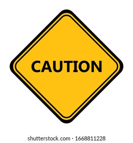 caution yellow sign. Vector icon.