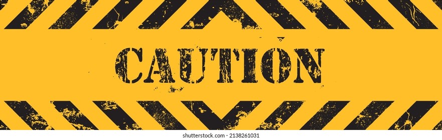 caution yellow sign. Vector icon.