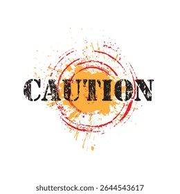 caution yellow sign. Vector icon.