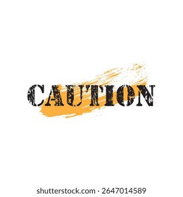 caution yellow sign. Vector icon.