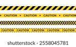 Caution yellow warning lines. Hazardous warning tape sets must be careful for construction and crime.