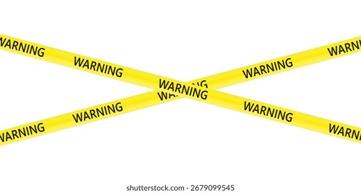 Precaución amarilla líneas de advertencia - cinta de precaución aislada sobre fondo blanco