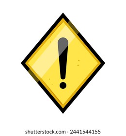 caution yellow warning sign cartoon. danger triangle, alert safety, attention exclamation caution yellow warning sign sign. isolated symbol vector illustration