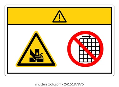 Caution You Hand When Using Silkscreen Do Not Remove Guard Symbol Sign, Vector Illustration, Isolate On White Background Label .EPS10 