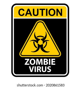 Caution, Zombie virus, sign and label vector