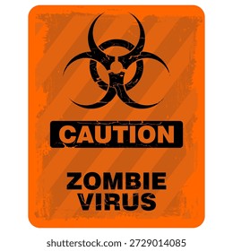 Precaución, Zombie Virus, signo y pegatina Vector