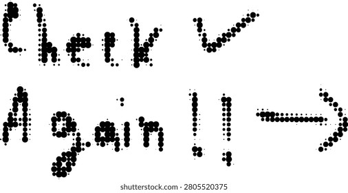 A cautionary graphic featuring the text check again followed by a checkmark and a directional arrow pointing