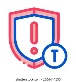 Cautionary Shield Icon Vector. Outline Cautionary Shield Sign. Isolated Contour Symbol Illustration