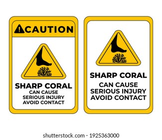 Caution.Sharp Coral Can Cause Serious Injury Avoid Contact. Human Behavior While Swimming In The Relevant Territory And The Preservation Of Health. Easy To Use And Print Design Templates