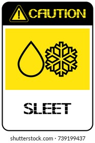 Caution.Sleet.                        
Informative poster about bad weather conditions for traffic.  