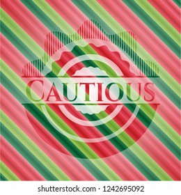Cautious christmas badge.
