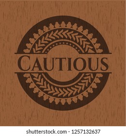 Cautious retro wood emblem