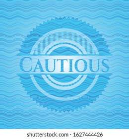 Cautious water wave emblem background. Vector Illustration. Detailed.