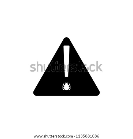 cautiously virus icon. Element of cybersecurity icon for mobile concept and web apps. Glyph style cautiously virus icon can be used for web and mobile on white background