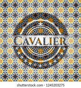Cavalier arabesque badge. arabic decoration.