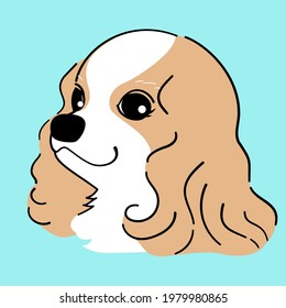 Material de ilustración adorable del perro Cavalier
