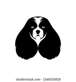 Cavalier King Charles Spaniel. Black silhouette