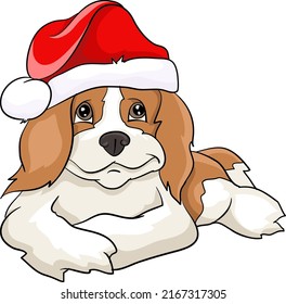 Cavalier King Charles Spaniel Christmas Card Stock Vector (Royalty Free ...