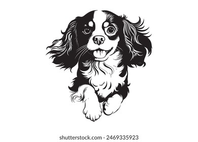 Cavalier King Charles spaniel clipart. Vector illustration