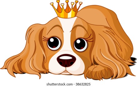 Cavalier King Charles Spaniel with crown