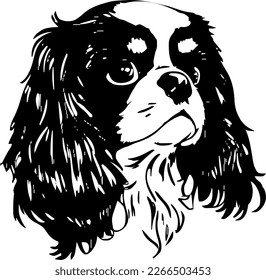 Dibujo de vectores, cabeza de perro, ilustración