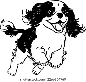 Perro saltador feliz, ilustración vectorial