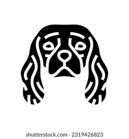 cavalier king charles spaniel dog puppy pet glyph icon vector. cavalier king charles spaniel dog puppy pet sign. isolated symbol illustration