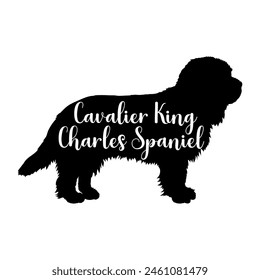 Cavalier King Charles Spaniel. Dog silhouette dog breeds logo dog monogram vector