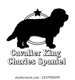 Cavalier King Charles Spaniel dog silhouette,  dog, dog breeds, logo, vector, silhouette, logo design, animal, illustration, icon, sign, design, black,  symbol, pet