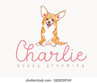 logotipo prefabricado de cavalier king charles spaniel