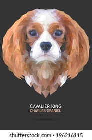Cavalier king charles spaniel vector polygon geometric